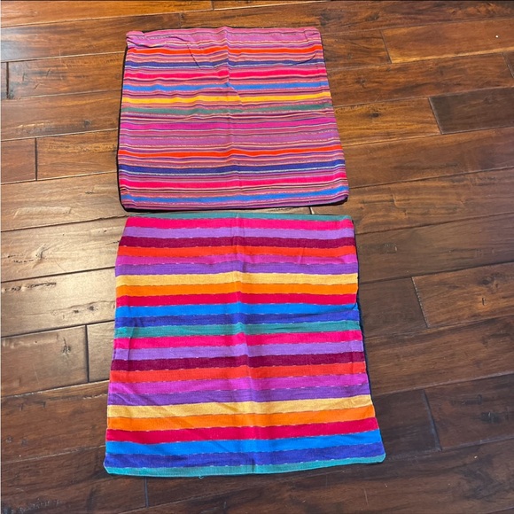 pink serape pillow cover